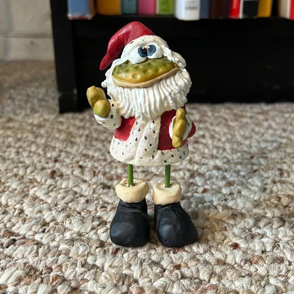 Christmas Frog , Santa frog figurine , frog collection